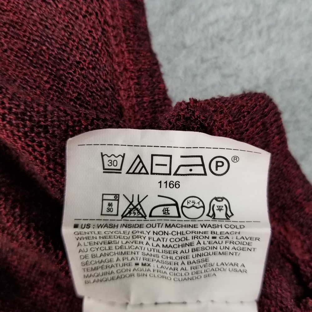Old Navy Sweater Women's Medium M Burgundy Sheer Knit Pullover Scoop Long Sleeve - Picture 7 of 9